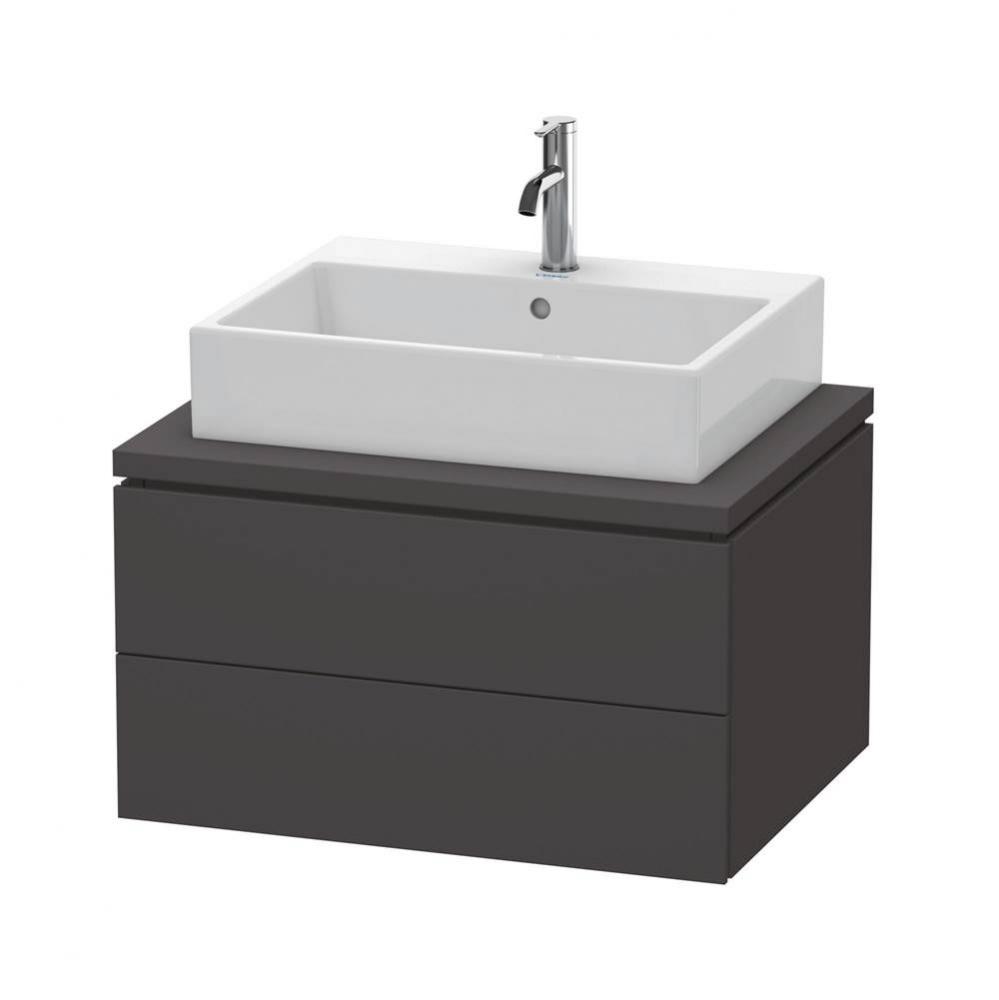 L-Cube Two Drawer Vanity Unit For Console Graphite