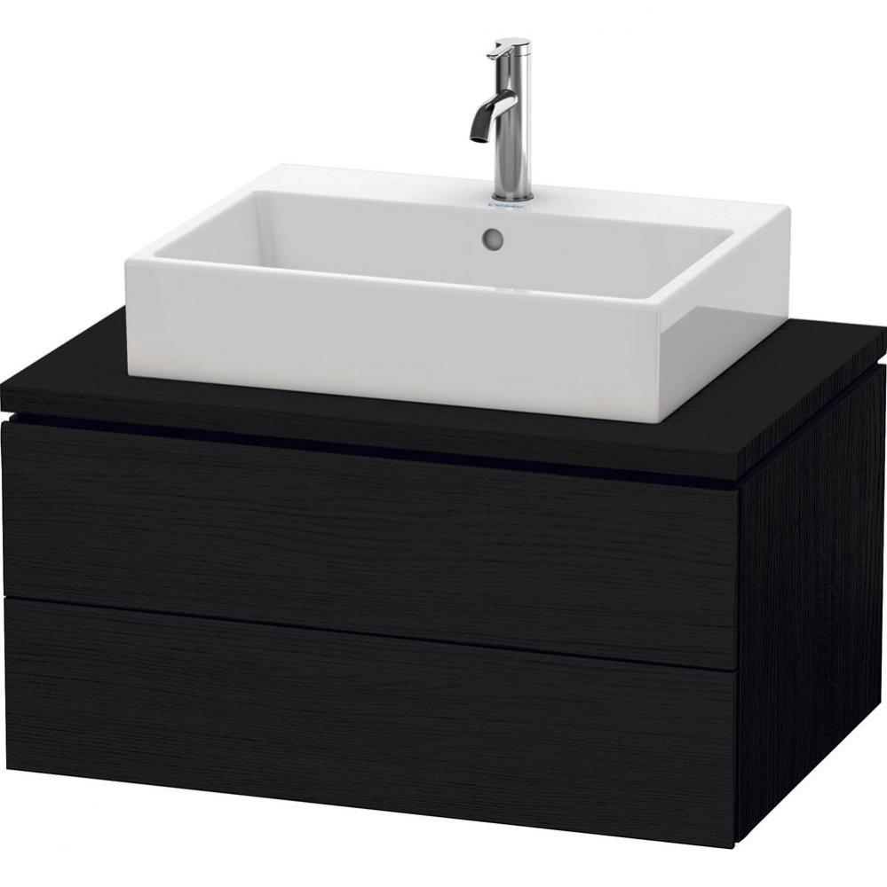 L-Cube Two Drawer Vanity Unit For Console Oak Black