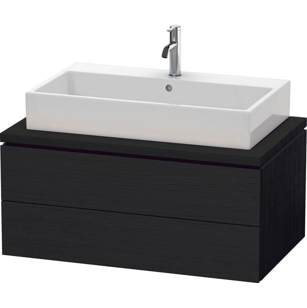 L-Cube Two Drawer Vanity Unit For Console Oak Black