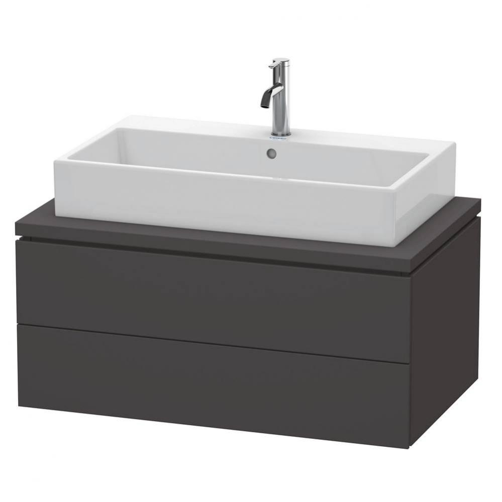 L-Cube Two Drawer Vanity Unit For Console Graphite