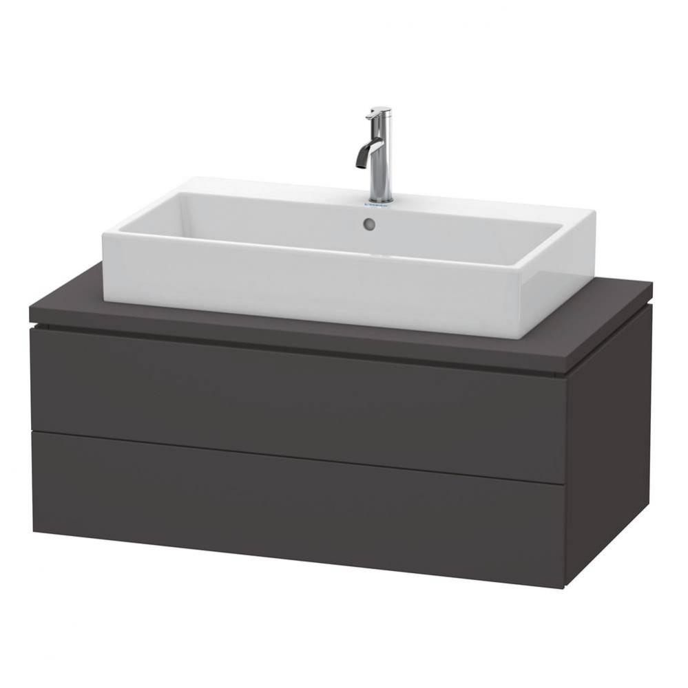 L-Cube Two Drawer Vanity Unit For Console Graphite