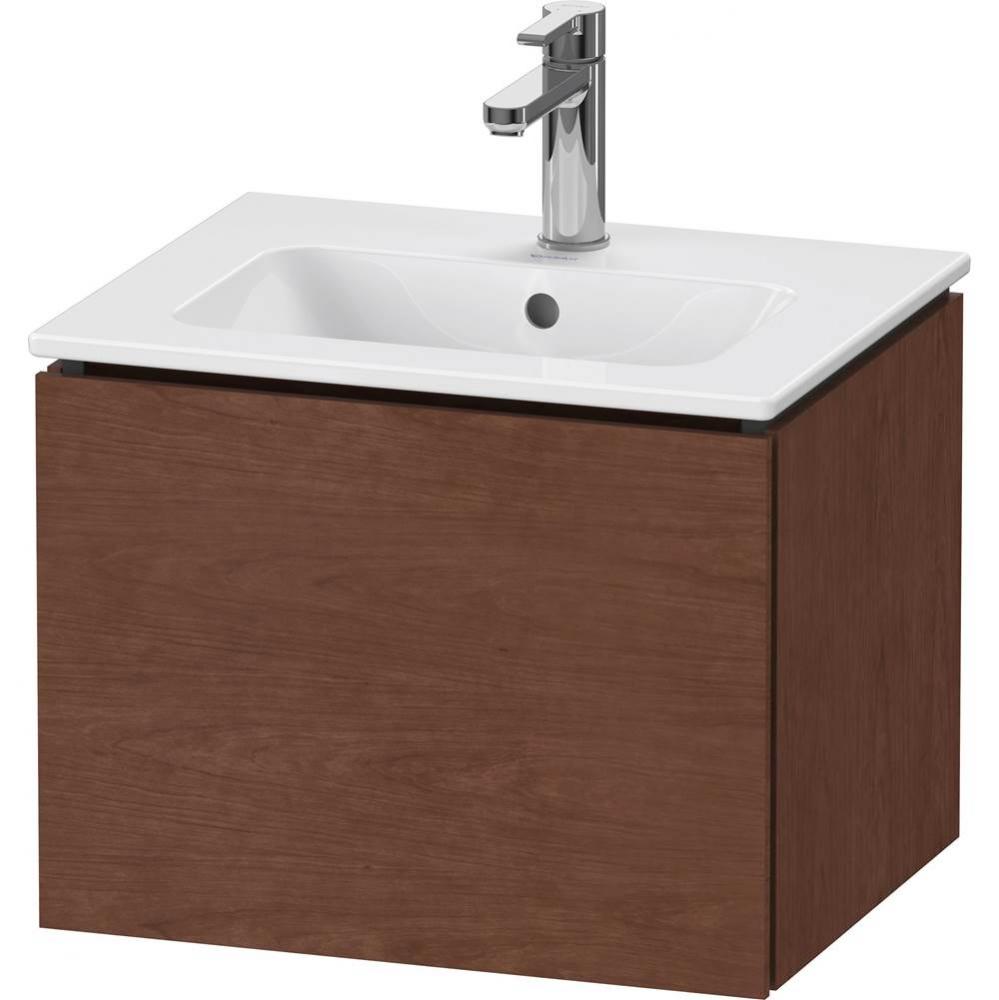 L-Cube One Drawer Wall-Mount Vanity Unit American Walnut