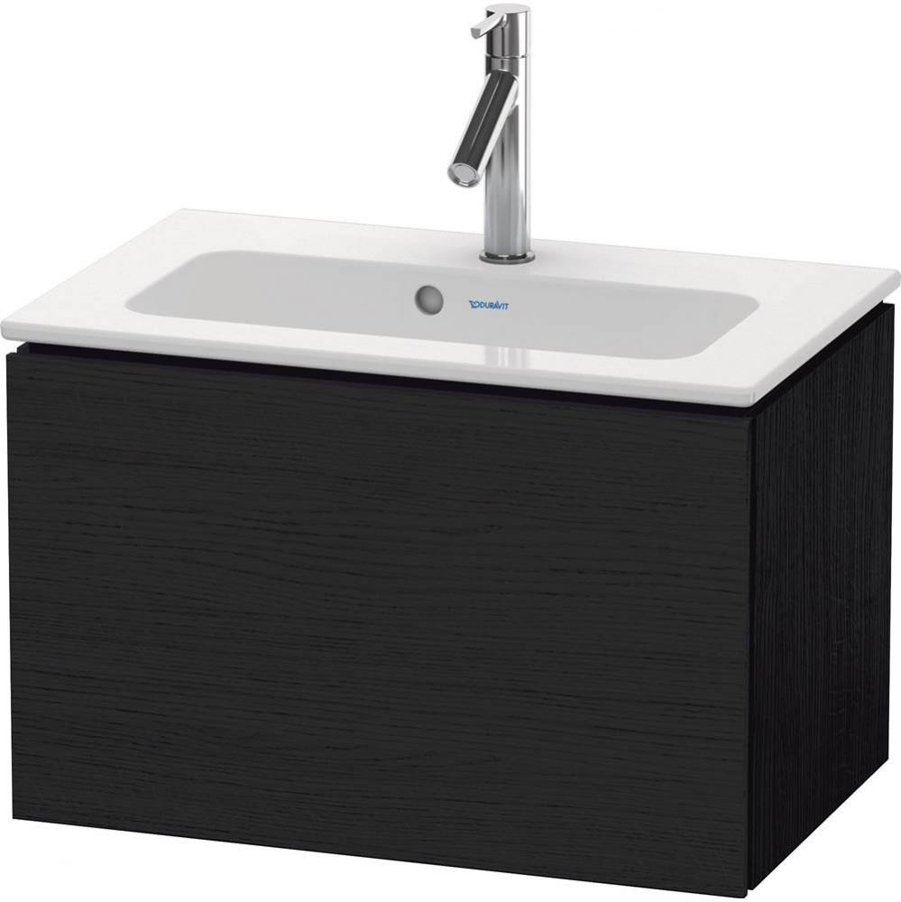 L-Cube One Drawer Wall-Mount Vanity Unit Oak Black