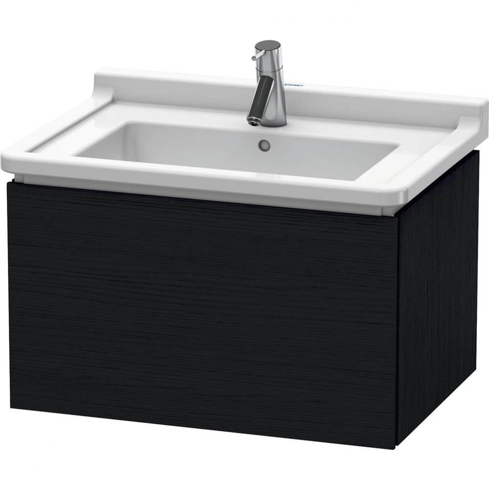 L-Cube Wall-Mount Vanity Unit Oak Black