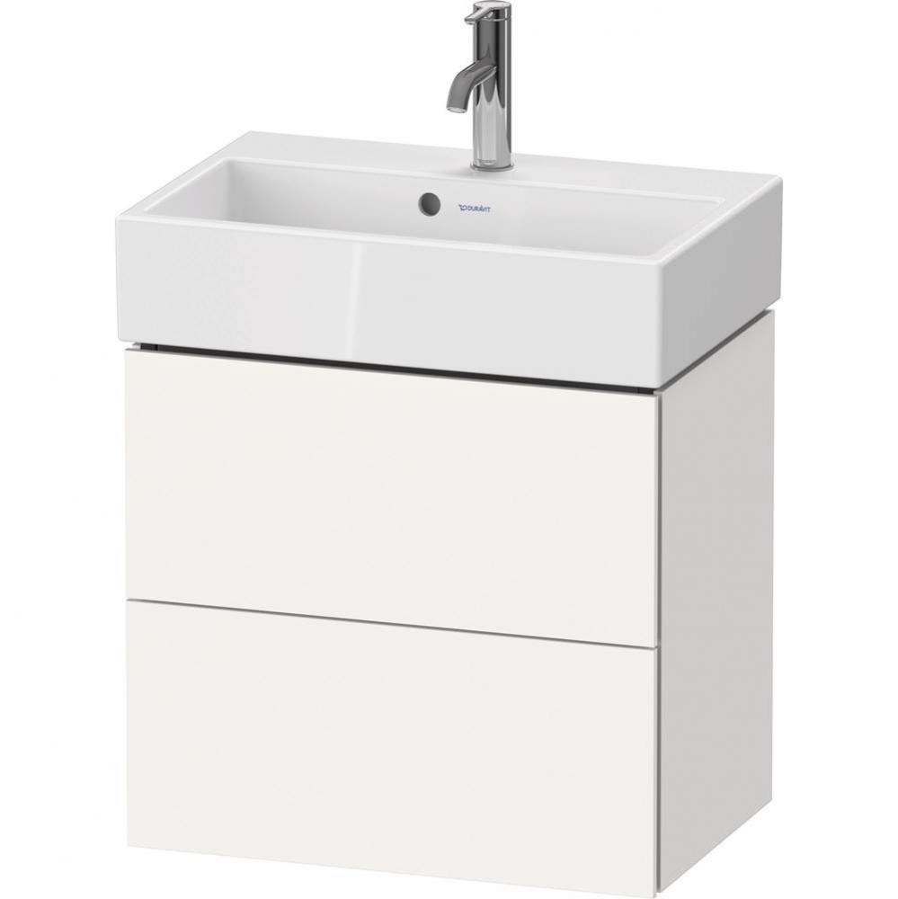 L-Cube Two Drawer Wall-Mount Vanity Unit White