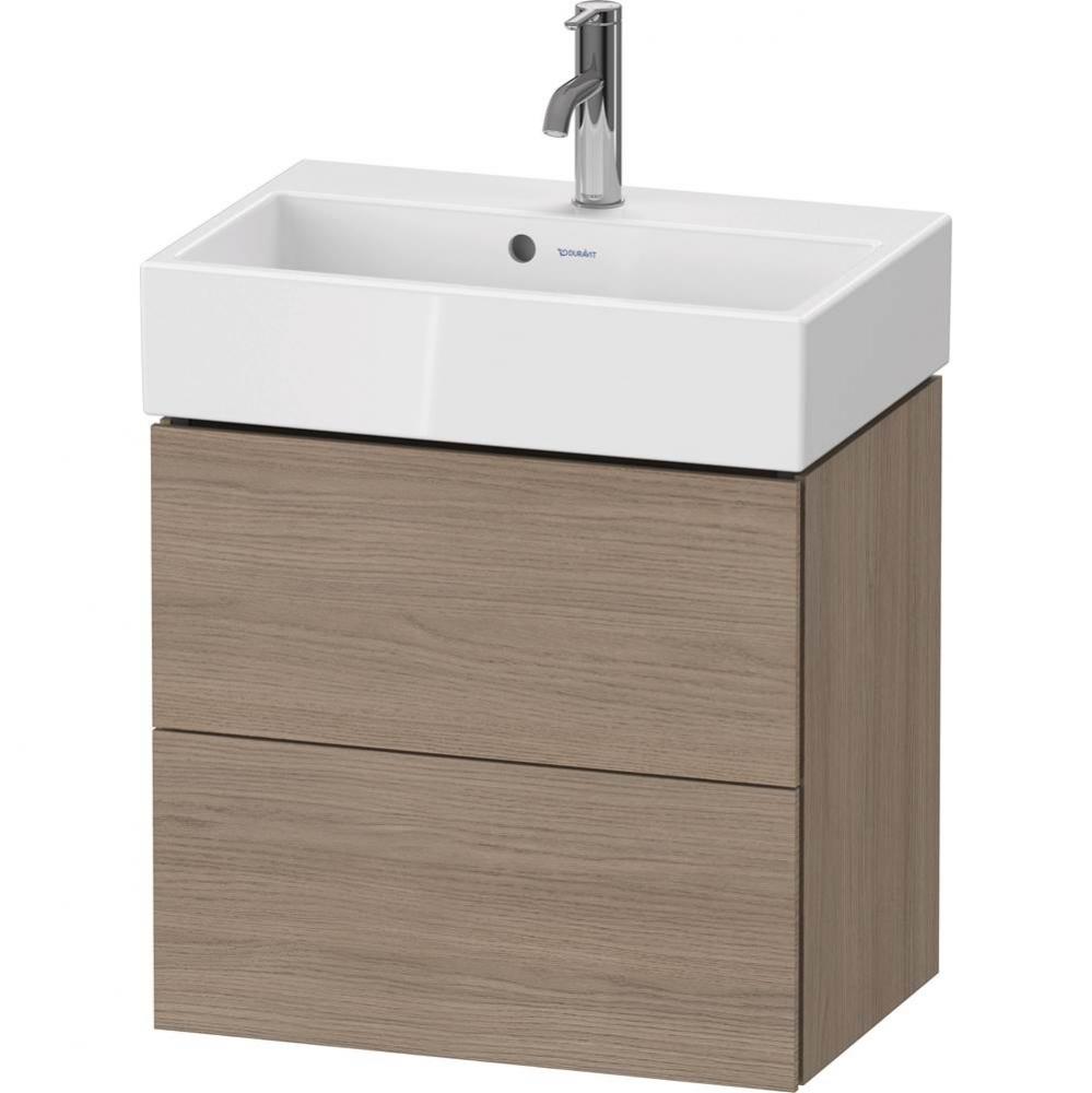 L-Cube Two Drawer Wall-Mount Vanity Unit Oak Terra