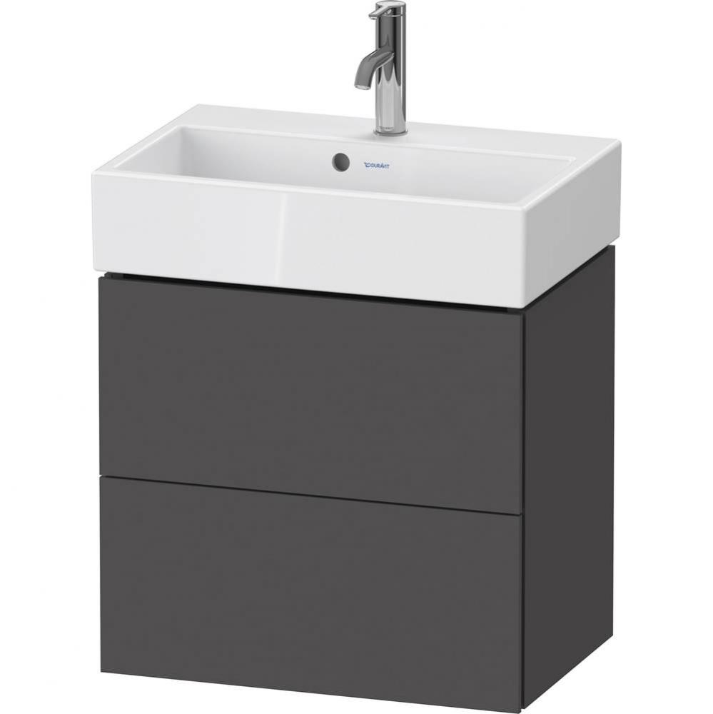 L-Cube Two Drawer Wall-Mount Vanity Unit Graphite