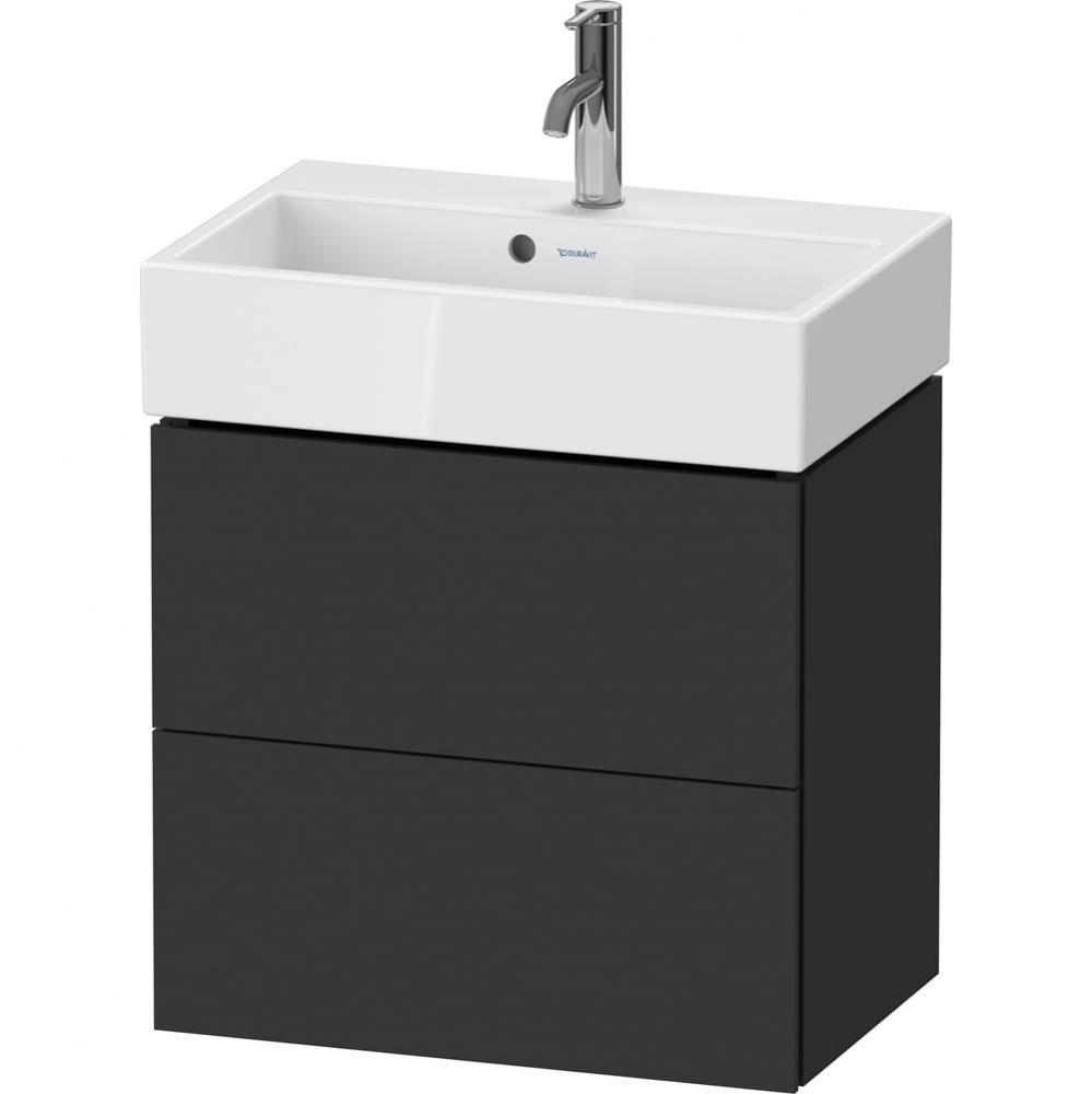 L-Cube Two Drawer Wall-Mount Vanity Unit Graphite