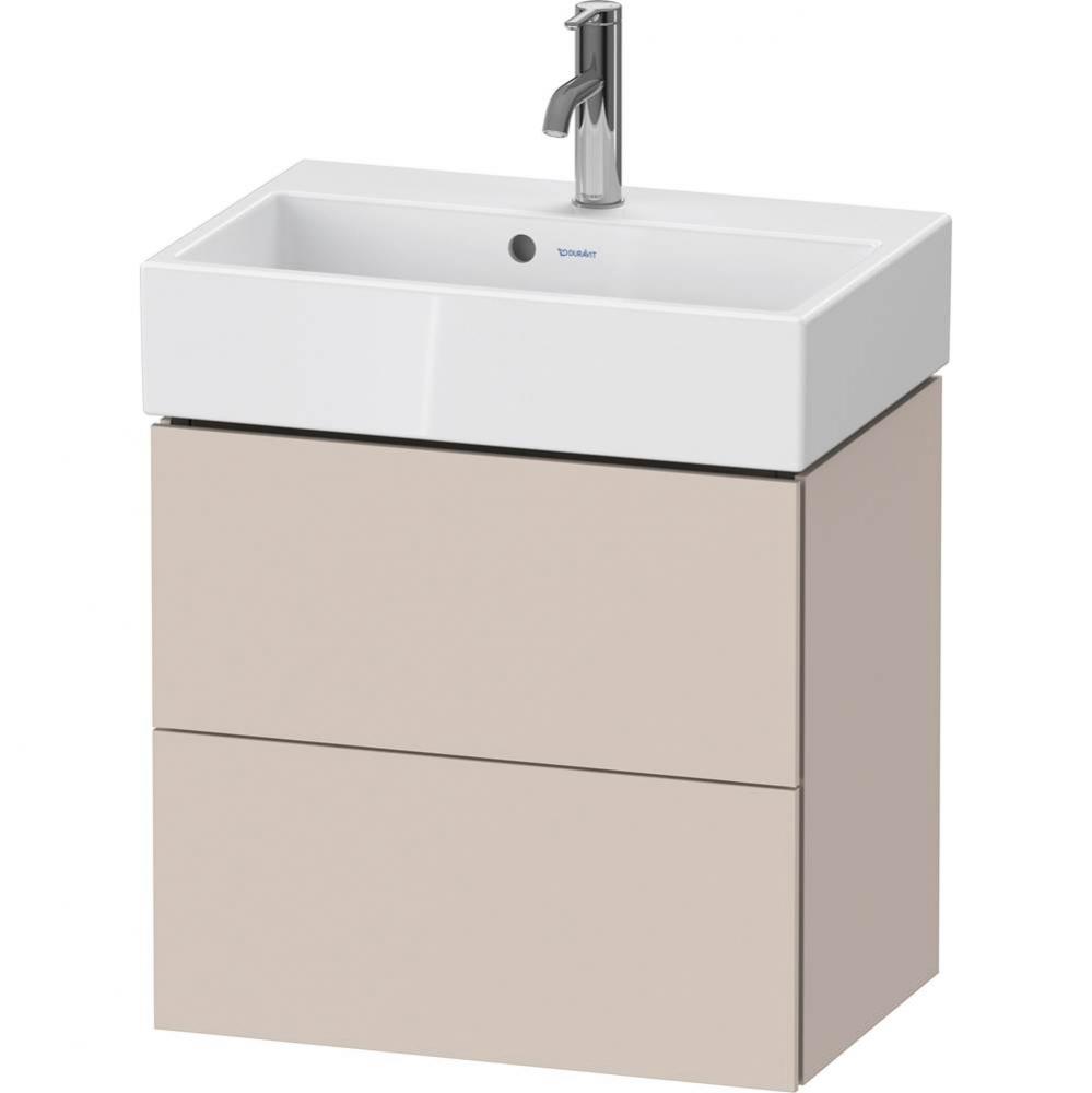 L-Cube Two Drawer Wall-Mount Vanity Unit Taupe