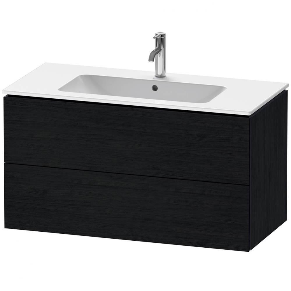 L-Cube Two Drawer Wall-Mount Vanity Unit Oak Black