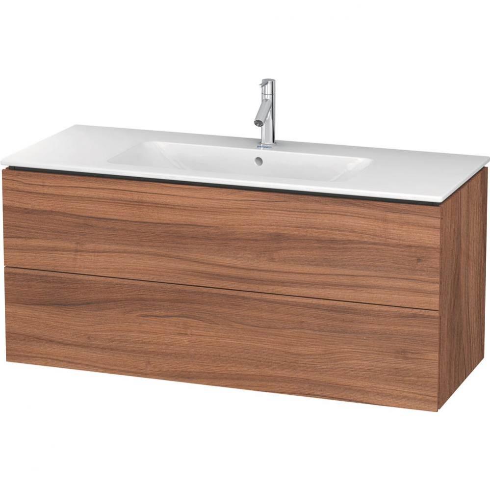 L-Cube Two Drawer Wall-Mount Vanity Unit Walnut