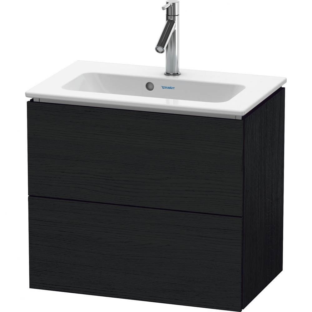 L-Cube Two Drawer Wall-Mount Vanity Unit Oak Black