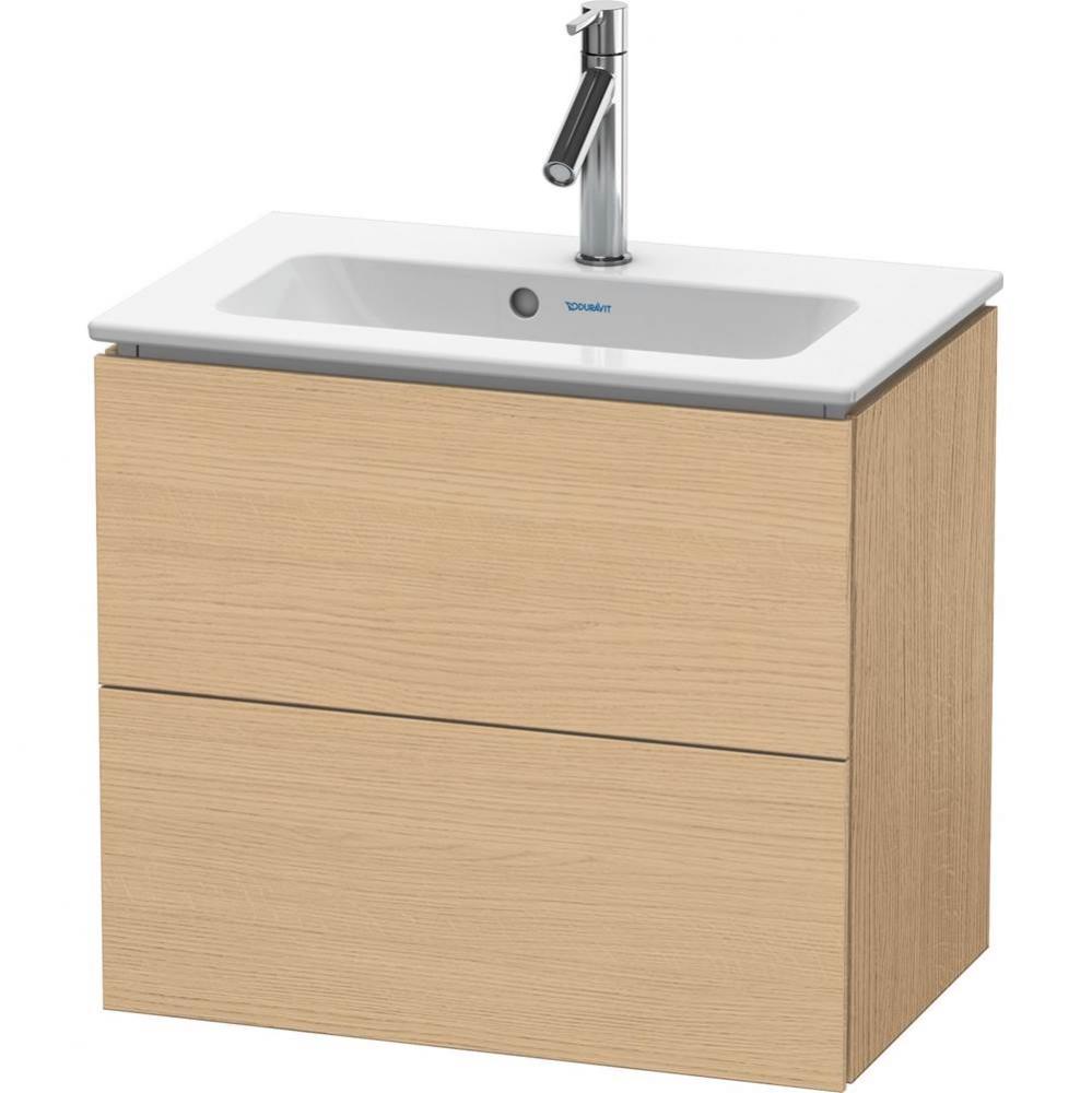 L-Cube Two Drawer Wall-Mount Vanity Unit Natural Oak