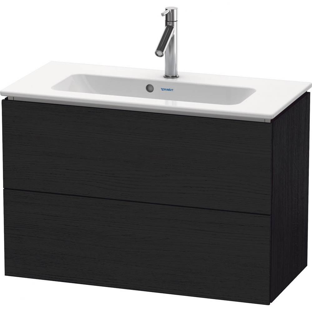 L-Cube Two Drawer Wall-Mount Vanity Unit Oak Black