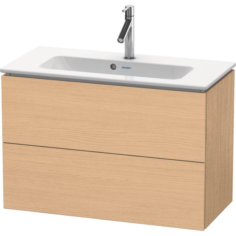 L-Cube Two Drawer Wall-Mount Vanity Unit Natural Oak