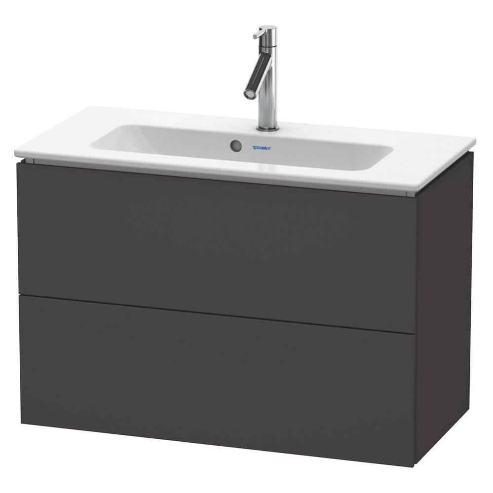 L-Cube Two Drawer Wall-Mount Vanity Unit Graphite