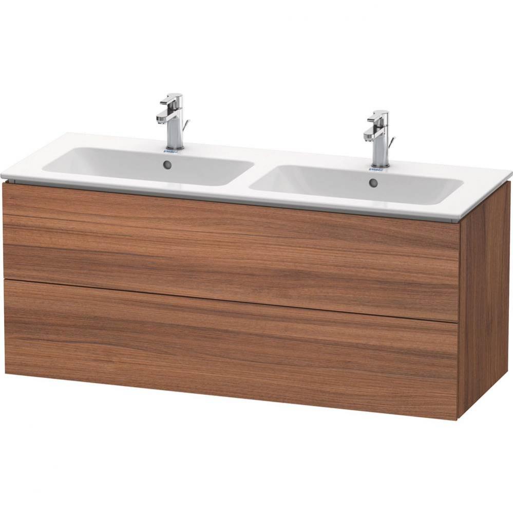 L-Cube Two Drawer Wall-Mount Vanity Unit Walnut