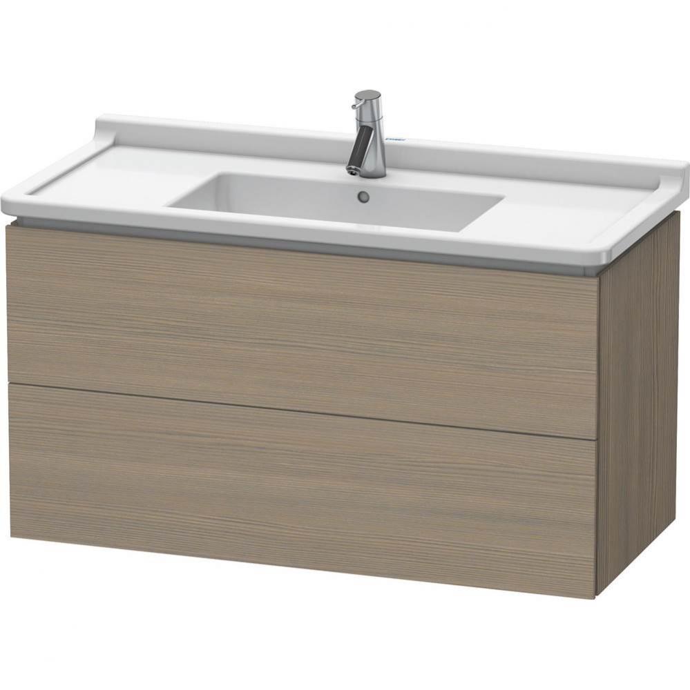 L-Cube Two Drawer Wall-Mount Vanity Unit Oak Terra