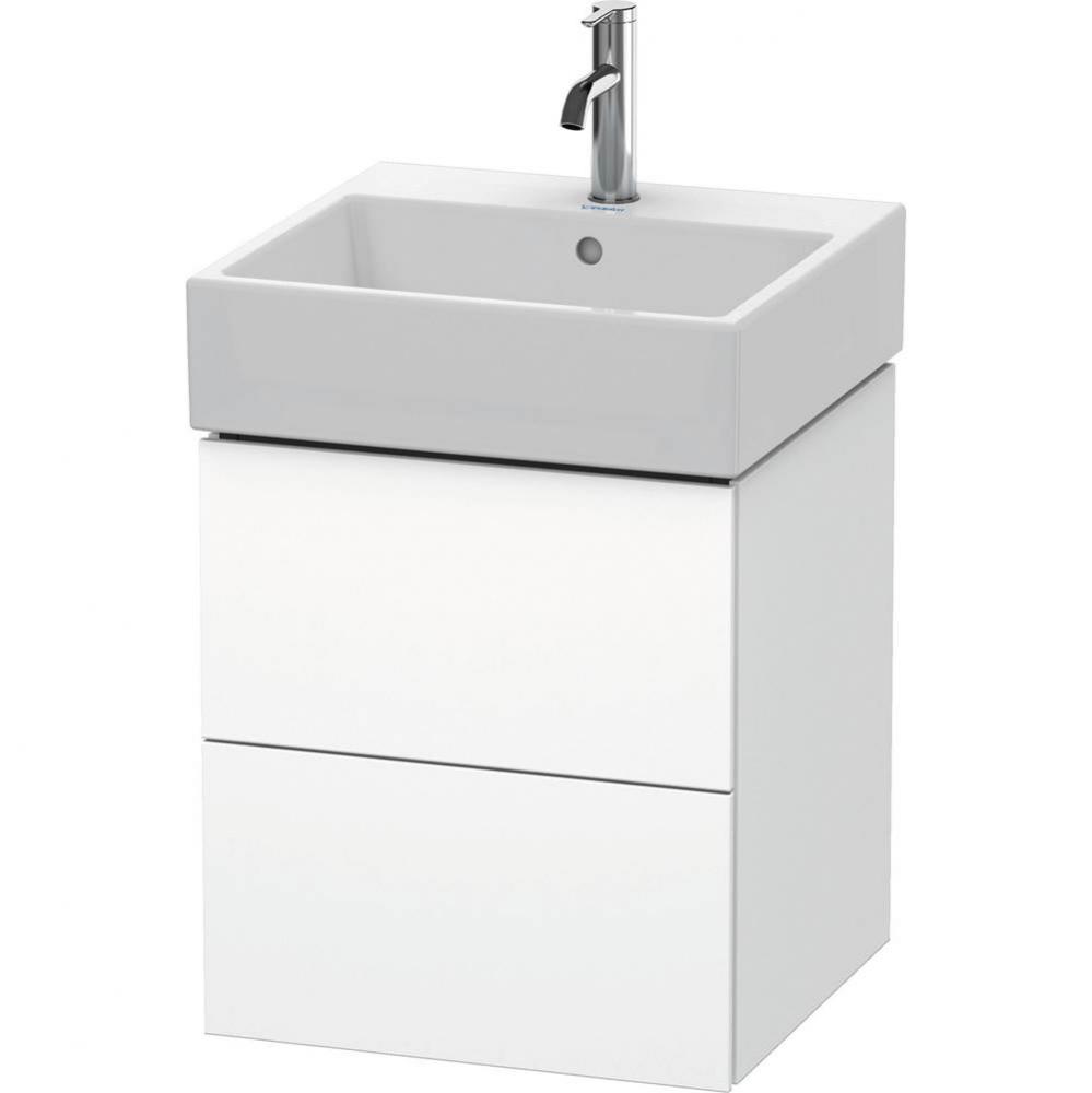 L-Cube Two Drawer Wall-Mount Vanity Unit White