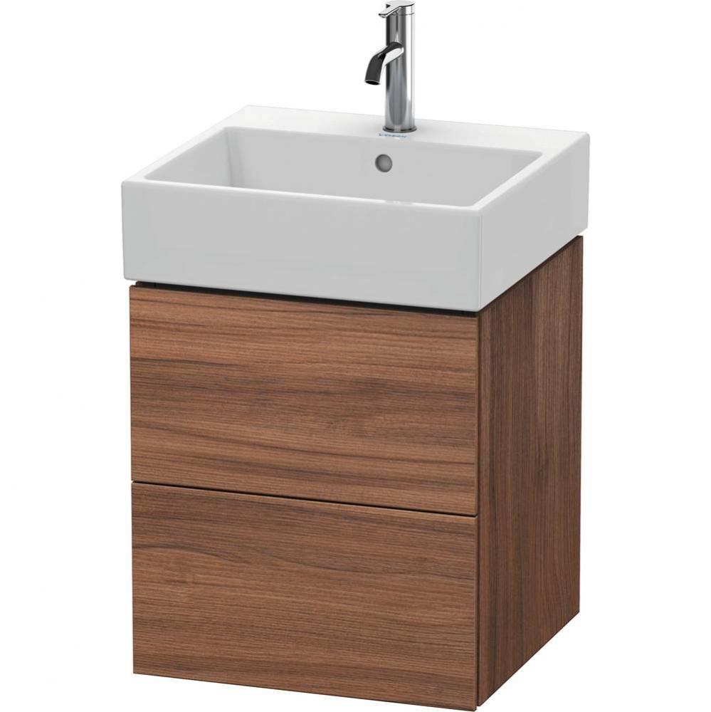 L-Cube Two Drawer Wall-Mount Vanity Unit Walnut