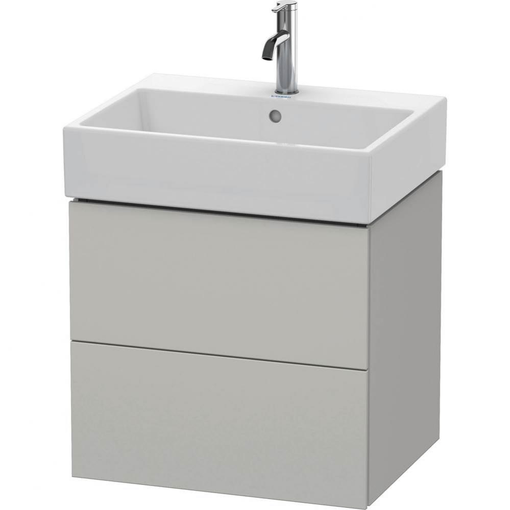 L-Cube Two Drawer Wall-Mount Vanity Unit Concrete Gray