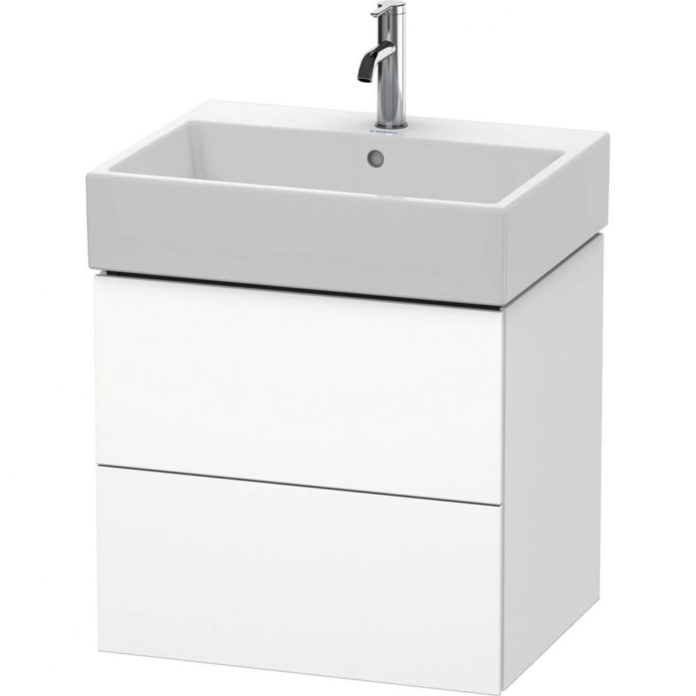 L-Cube Two Drawer Wall-Mount Vanity Unit White