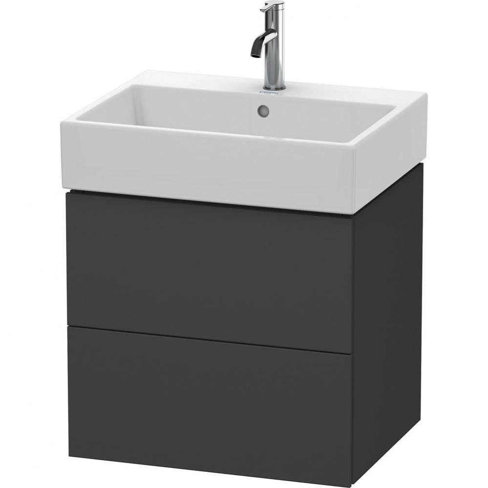 L-Cube Two Drawer Wall-Mount Vanity Unit Graphite