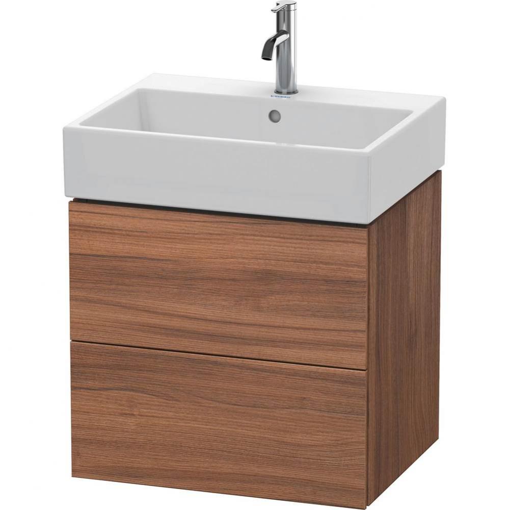 L-Cube Two Drawer Wall-Mount Vanity Unit Walnut