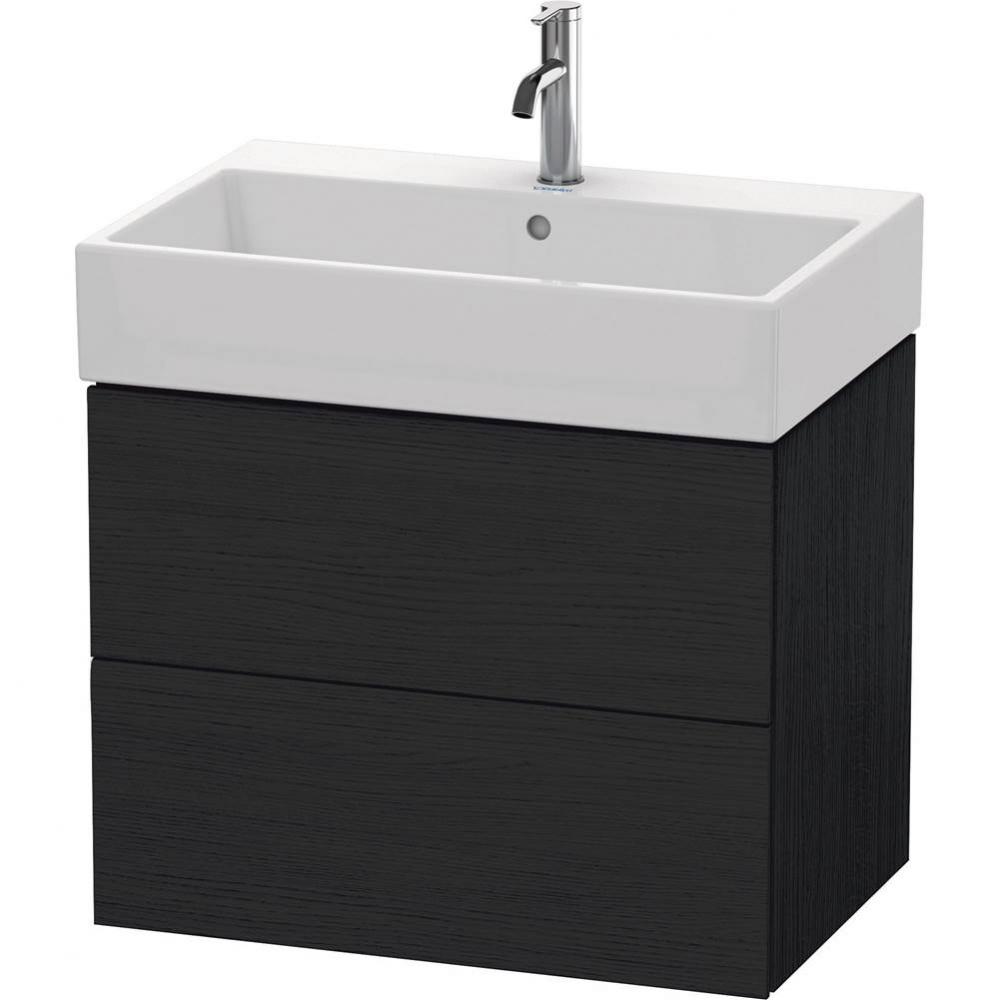 L-Cube Two Drawer Wall-Mount Vanity Unit Oak Black