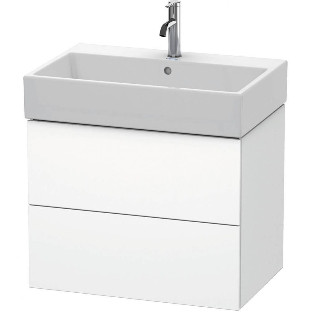 L-Cube Two Drawer Wall-Mount Vanity Unit White