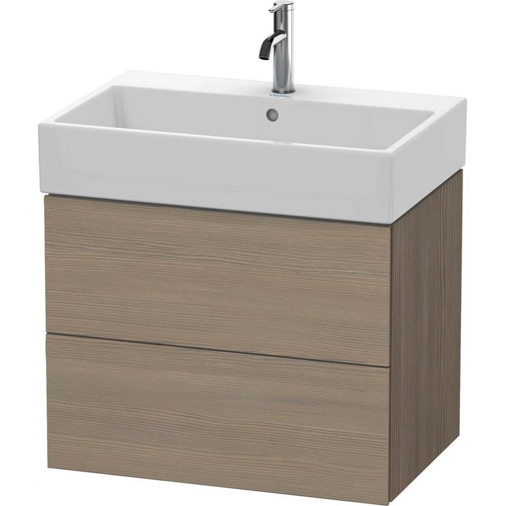 L-Cube Two Drawer Wall-Mount Vanity Unit Oak Terra