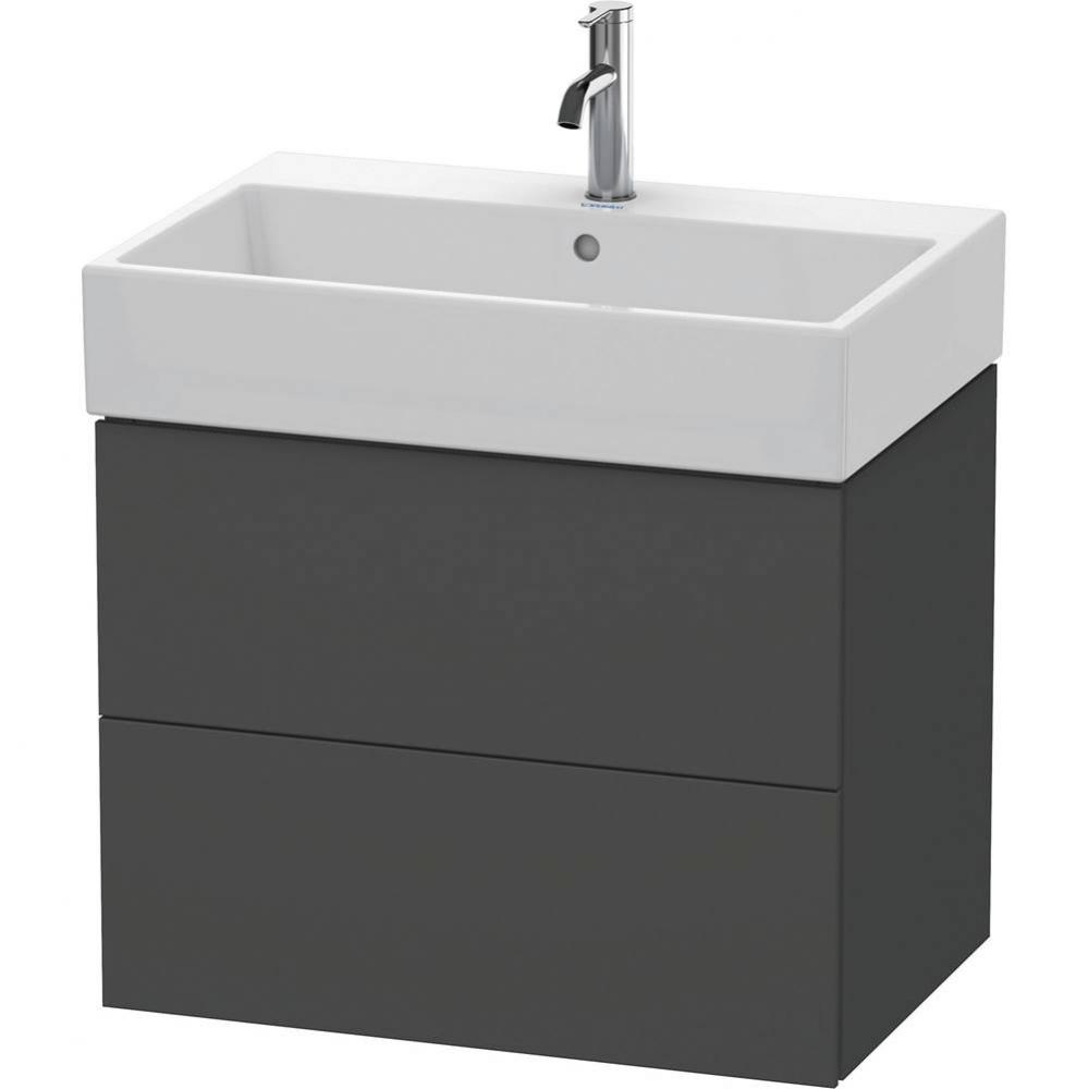 L-Cube Two Drawer Wall-Mount Vanity Unit Graphite