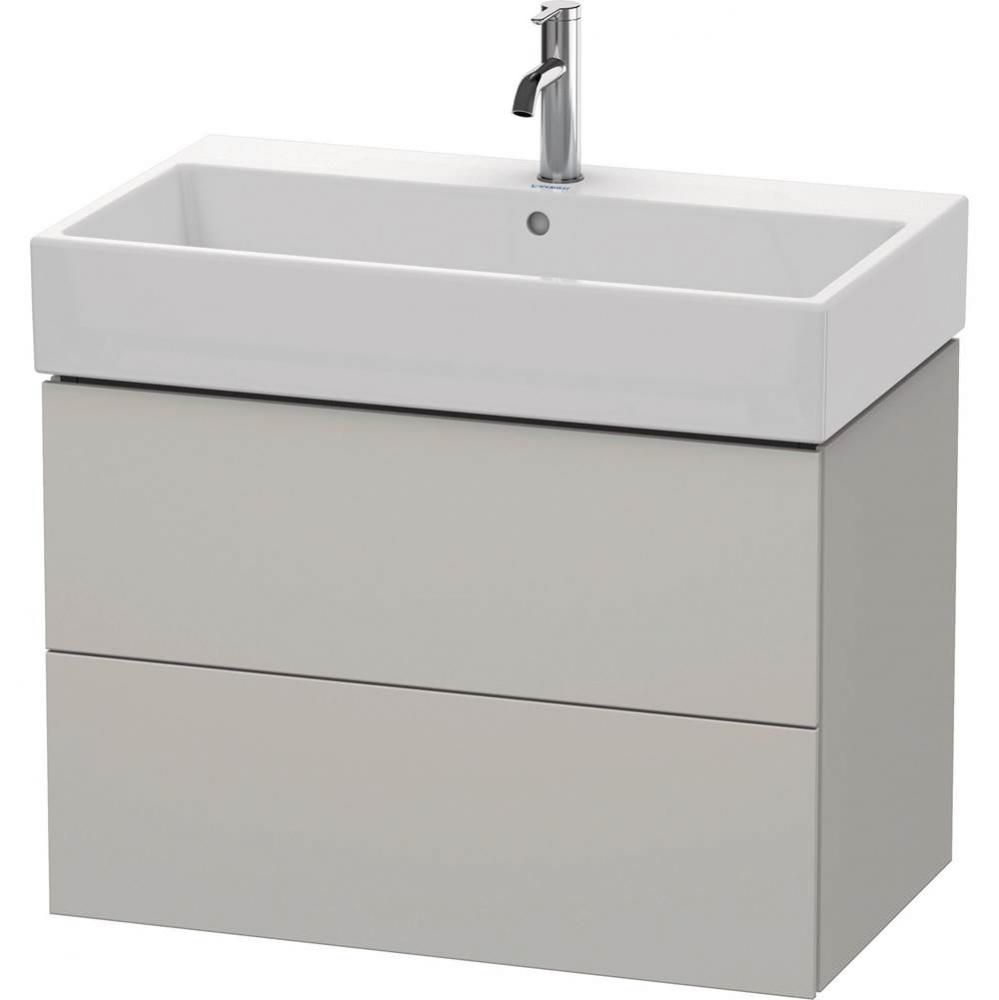 L-Cube Two Drawer Wall-Mount Vanity Unit Concrete Gray