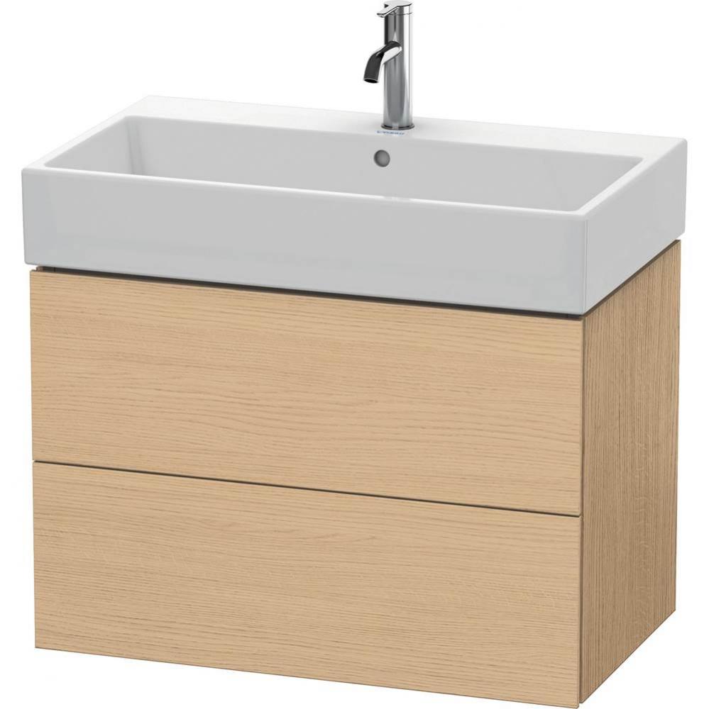 L-Cube Two Drawer Wall-Mount Vanity Unit Natural Oak