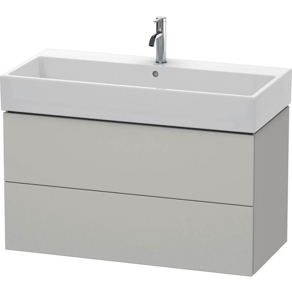 L-Cube Two Drawer Wall-Mount Vanity Unit Concrete Gray