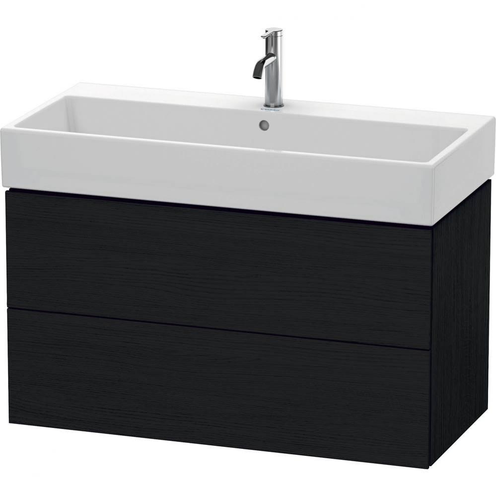 L-Cube Two Drawer Wall-Mount Vanity Unit Oak Black