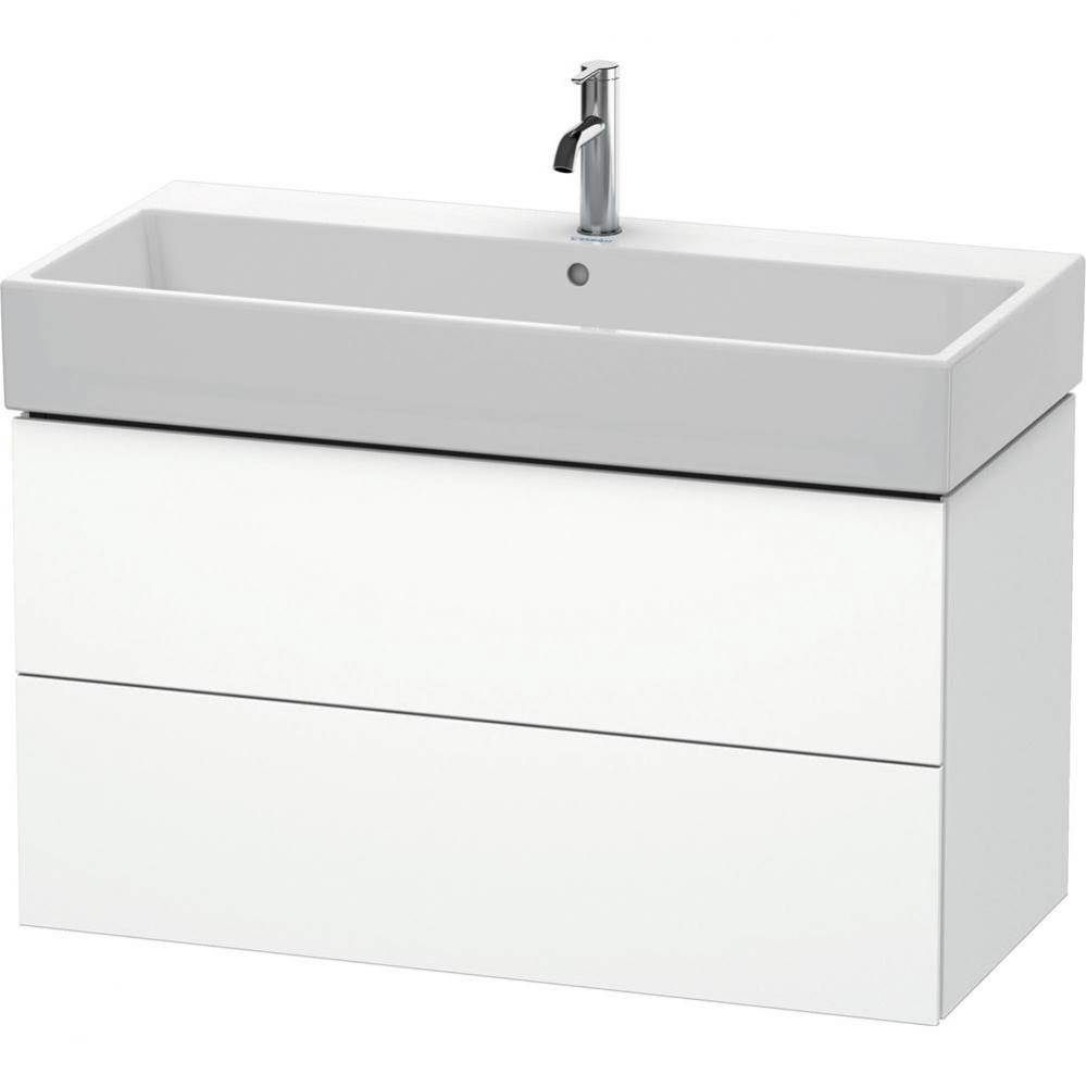 L-Cube Two Drawer Wall-Mount Vanity Unit White