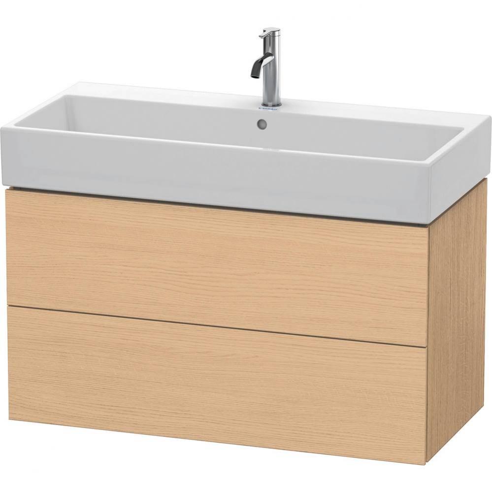 L-Cube Two Drawer Wall-Mount Vanity Unit Natural Oak