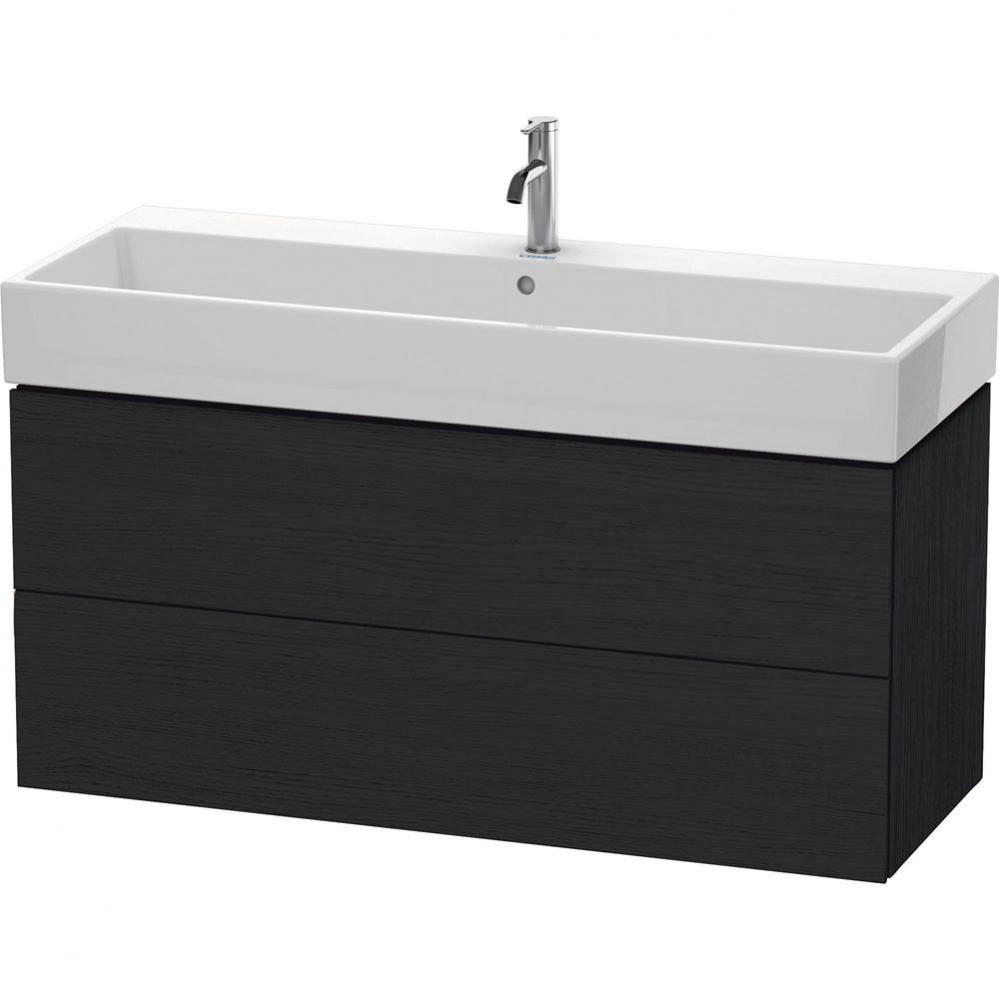 L-Cube Two Drawer Wall-Mount Vanity Unit Oak Black