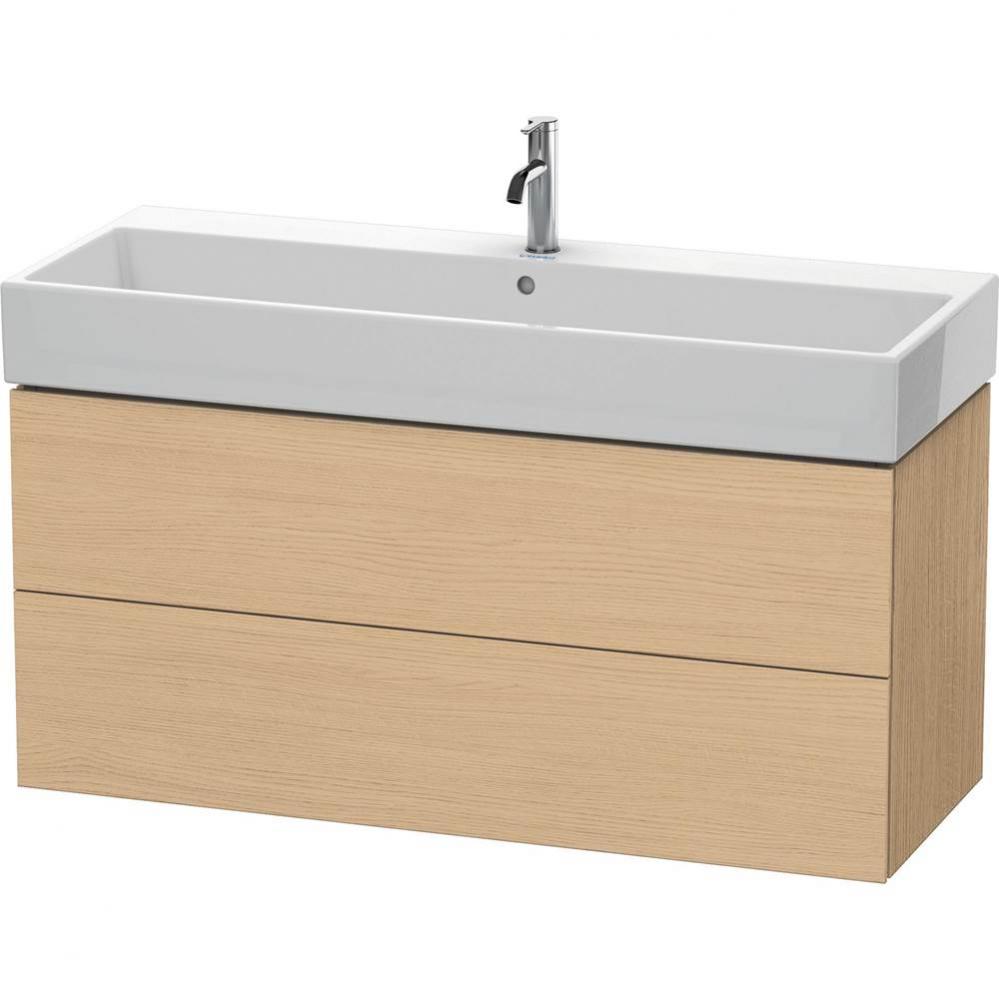 L-Cube Two Drawer Wall-Mount Vanity Unit Natural Oak