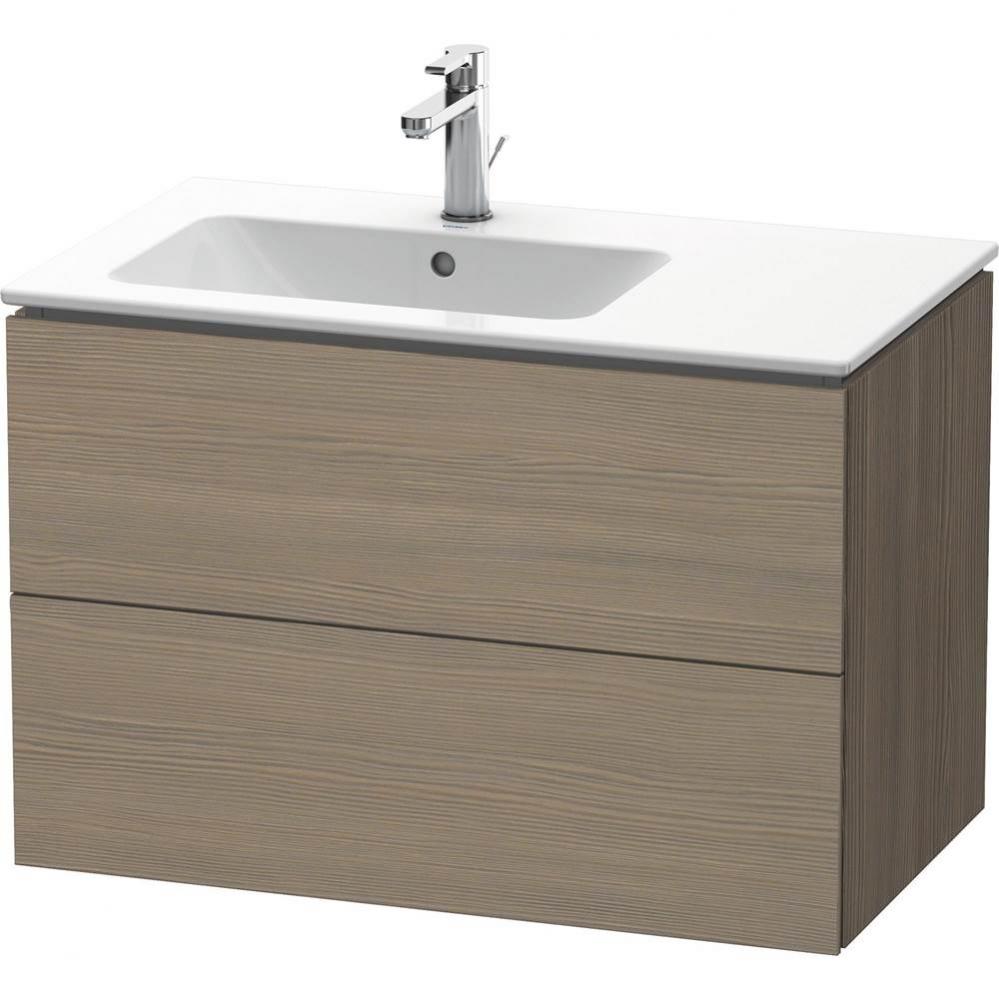 L-Cube Two Drawer Wall-Mount Vanity Unit Oak Terra