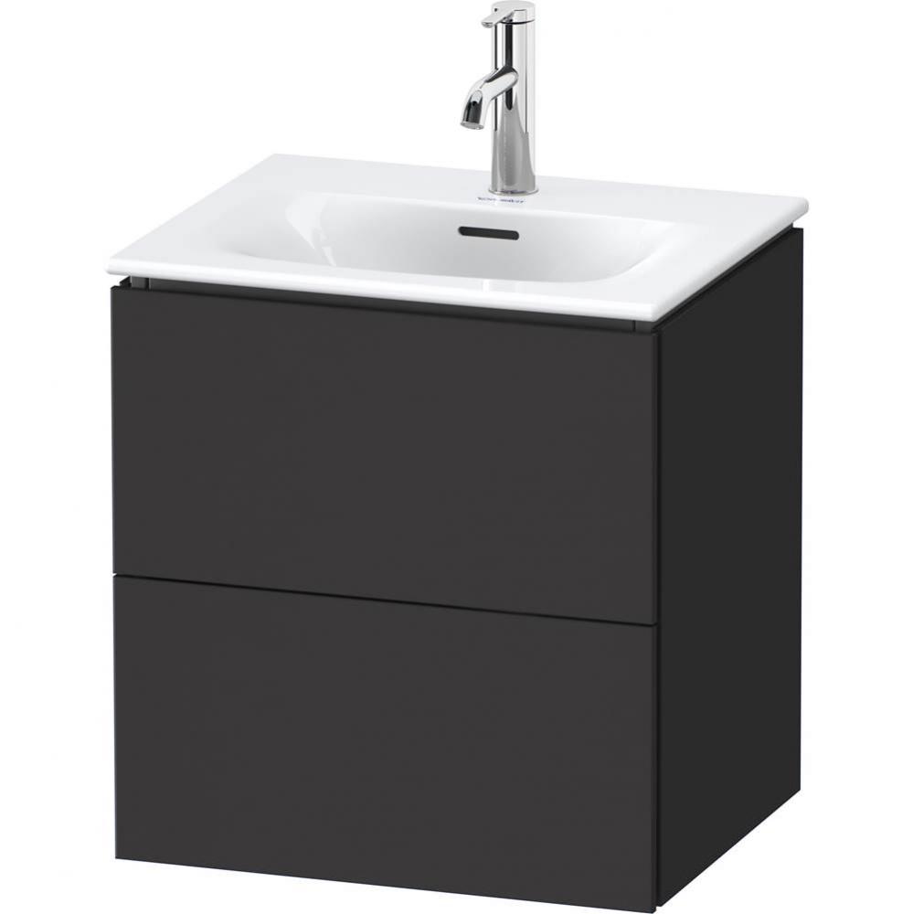 L-Cube Two Drawer Wall-Mount Vanity Unit Graphite