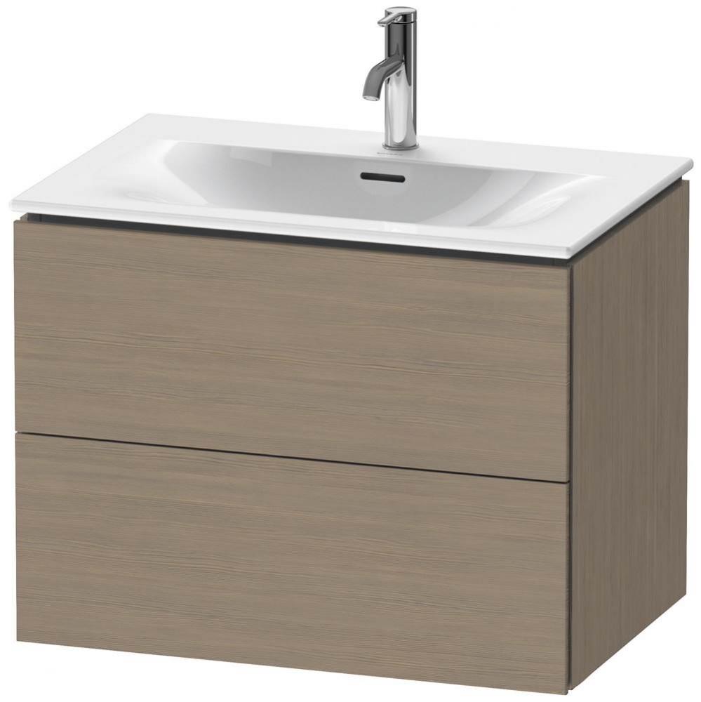 L-Cube Two Drawer Wall-Mount Vanity Unit Oak Terra