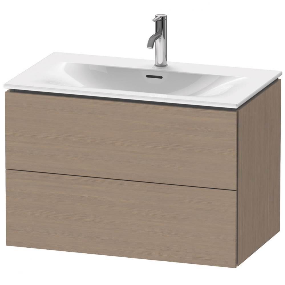 L-Cube Two Drawer Wall-Mount Vanity Unit Oak Terra