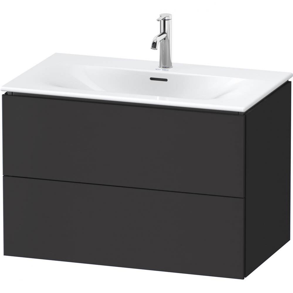 L-Cube Two Drawer Wall-Mount Vanity Unit Graphite