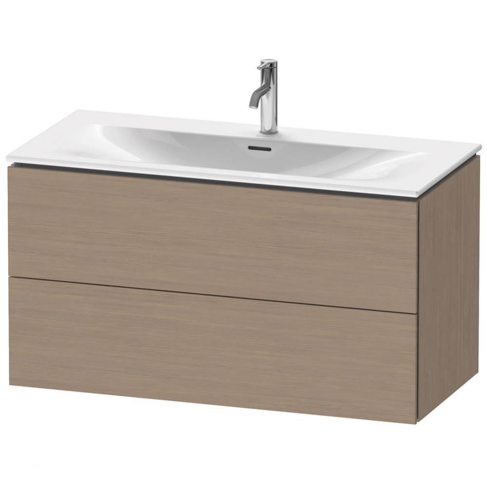 L-Cube Two Drawer Wall-Mount Vanity Unit Oak Terra