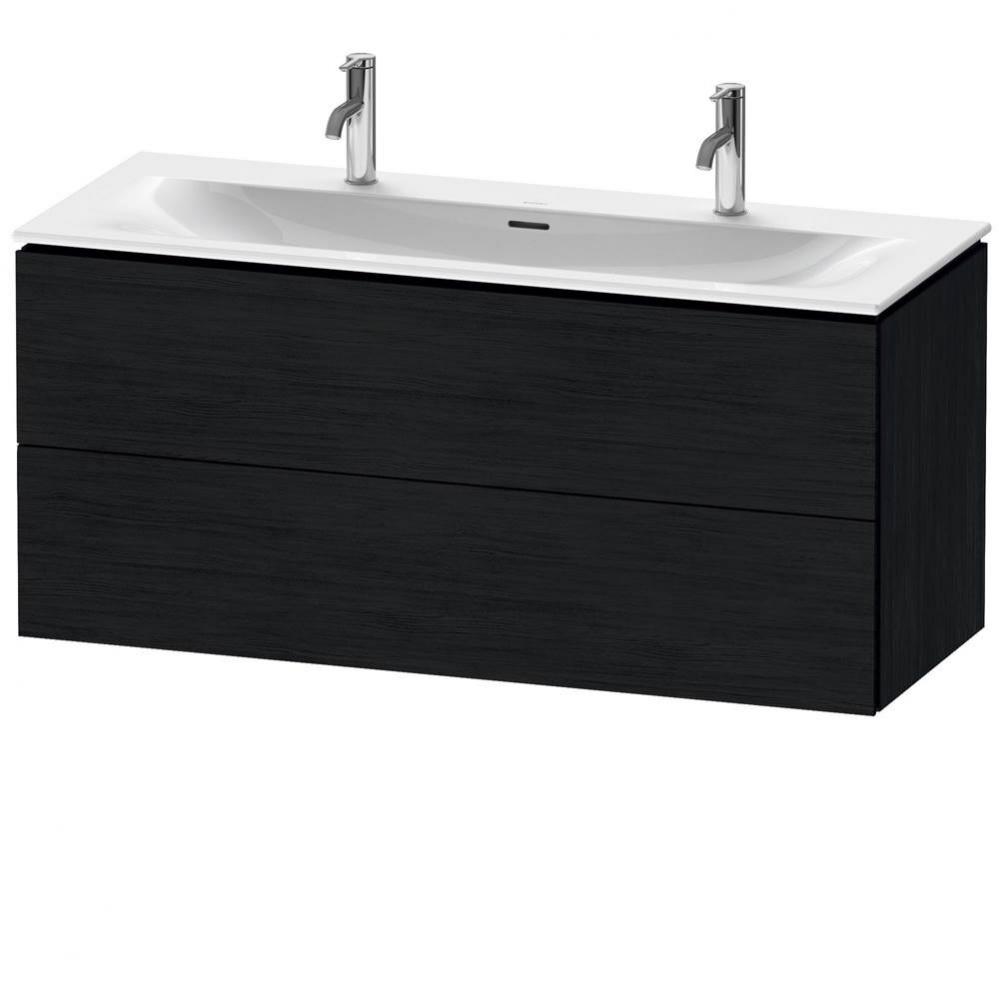 L-Cube Two Drawer Wall-Mount Vanity Unit Oak Black