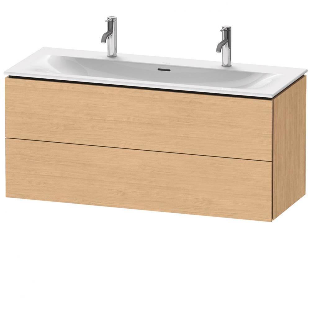 L-Cube Two Drawer Wall-Mount Vanity Unit Natural Oak