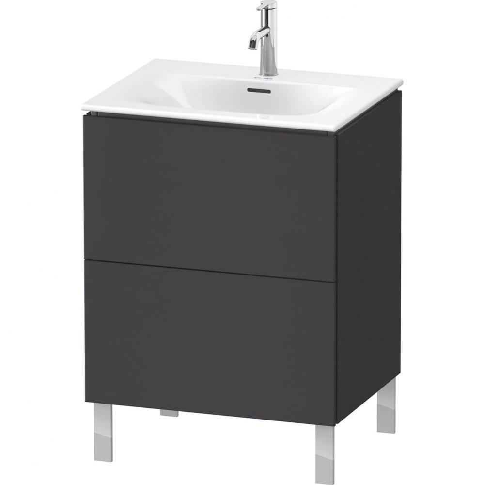 L-Cube Two Drawer Floorstanding Vanity Unit Graphite