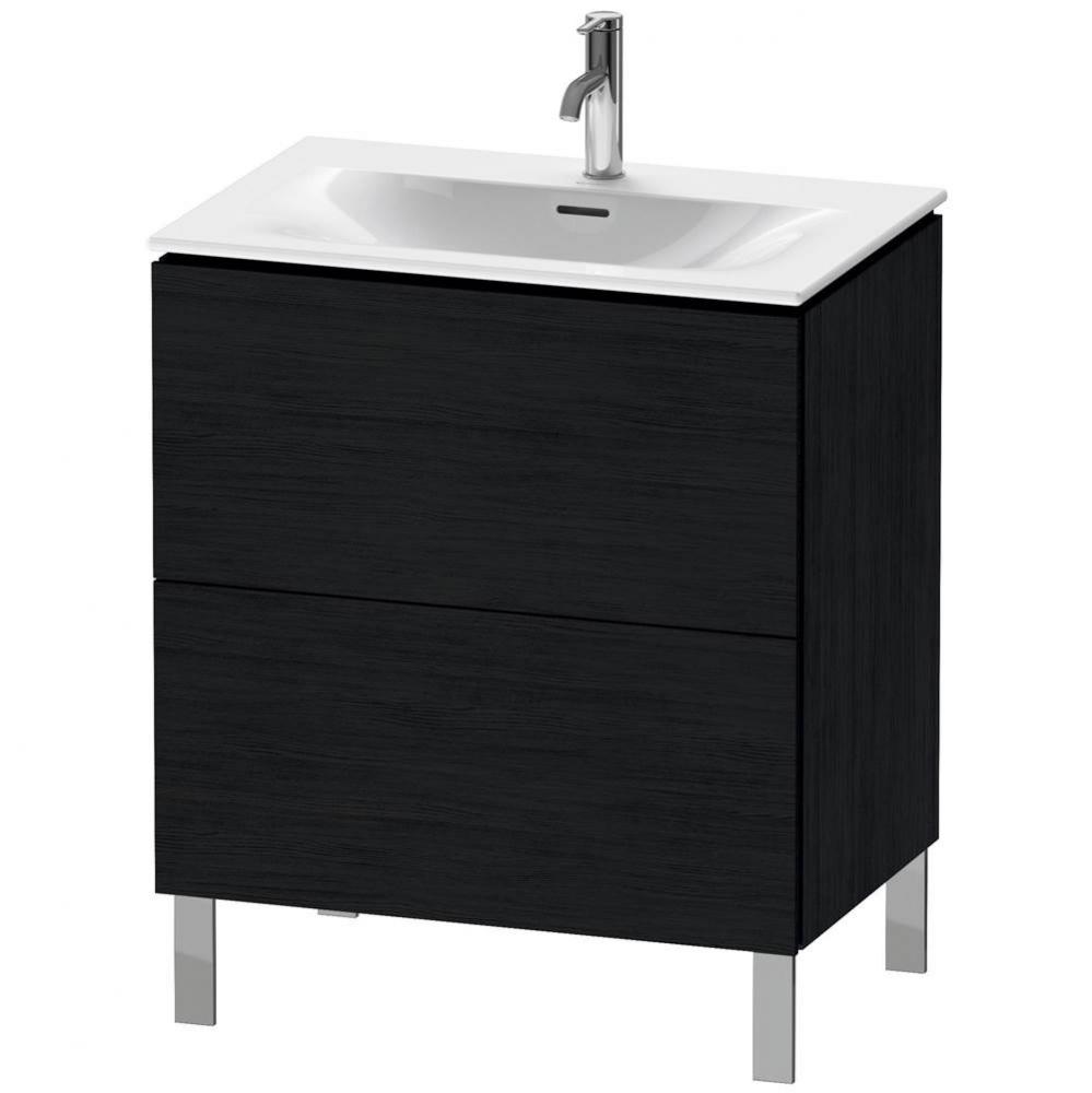 L-Cube Two Drawer Floorstanding Vanity Unit Oak Black